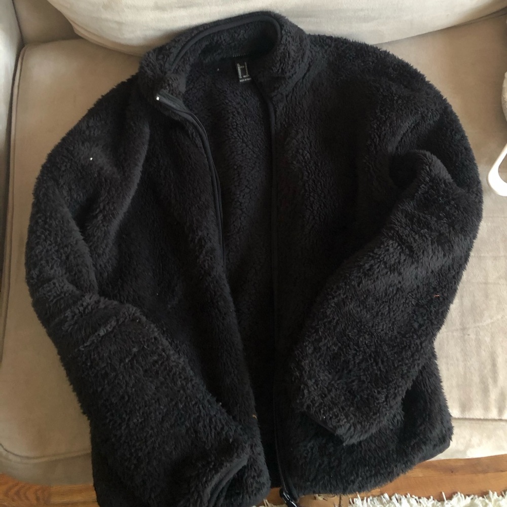 Black forever 21 teddy coat